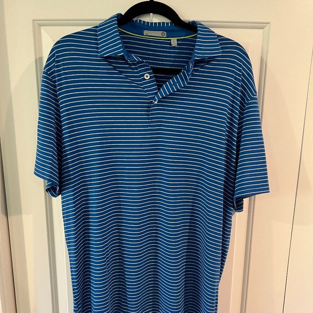 tasc Performance Striped Polo Shirt - Size Large